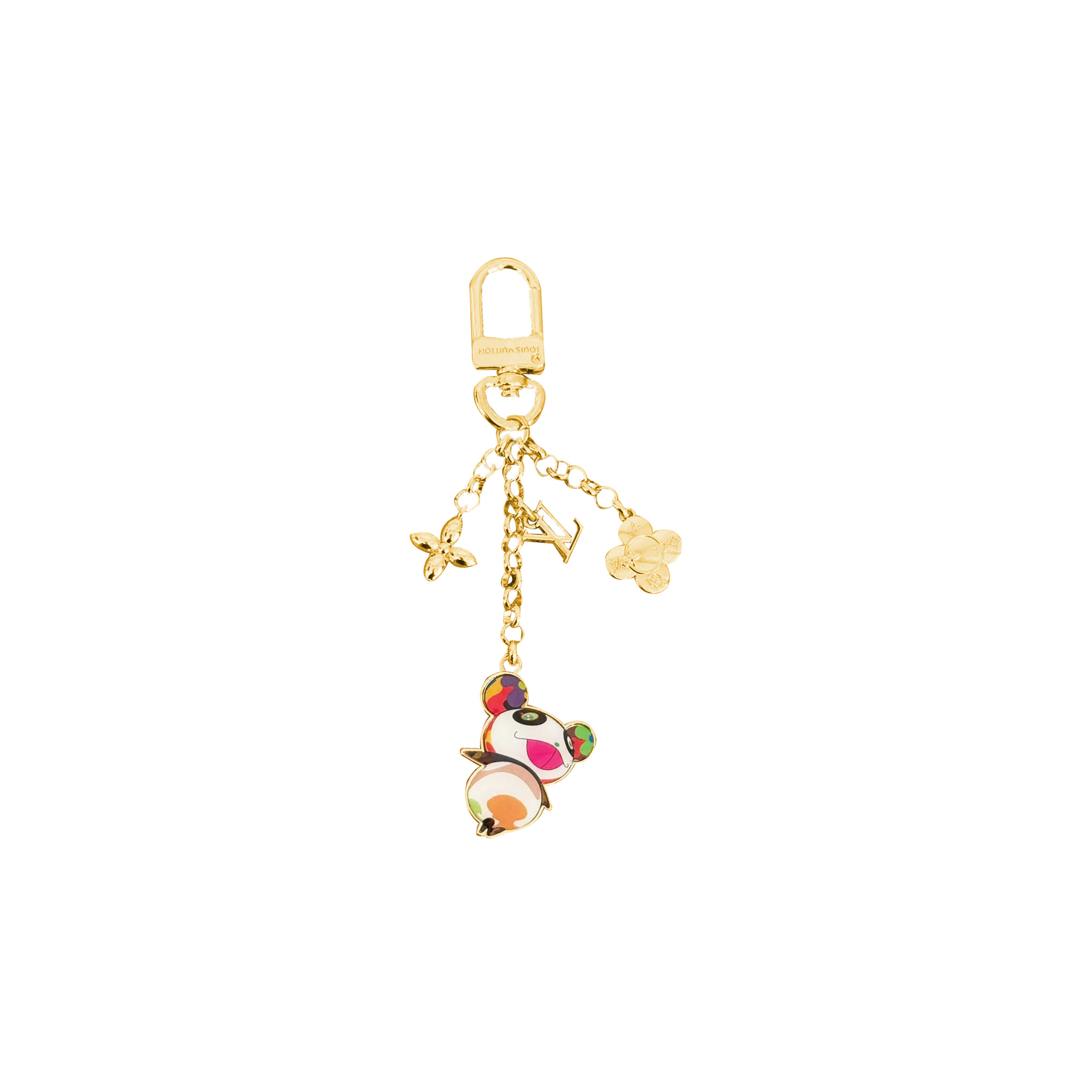 LOUIS VUITTON MURAKAM LV X TM MONOGRAM SUPERFLAT PANDA KEYCHAIN 396251